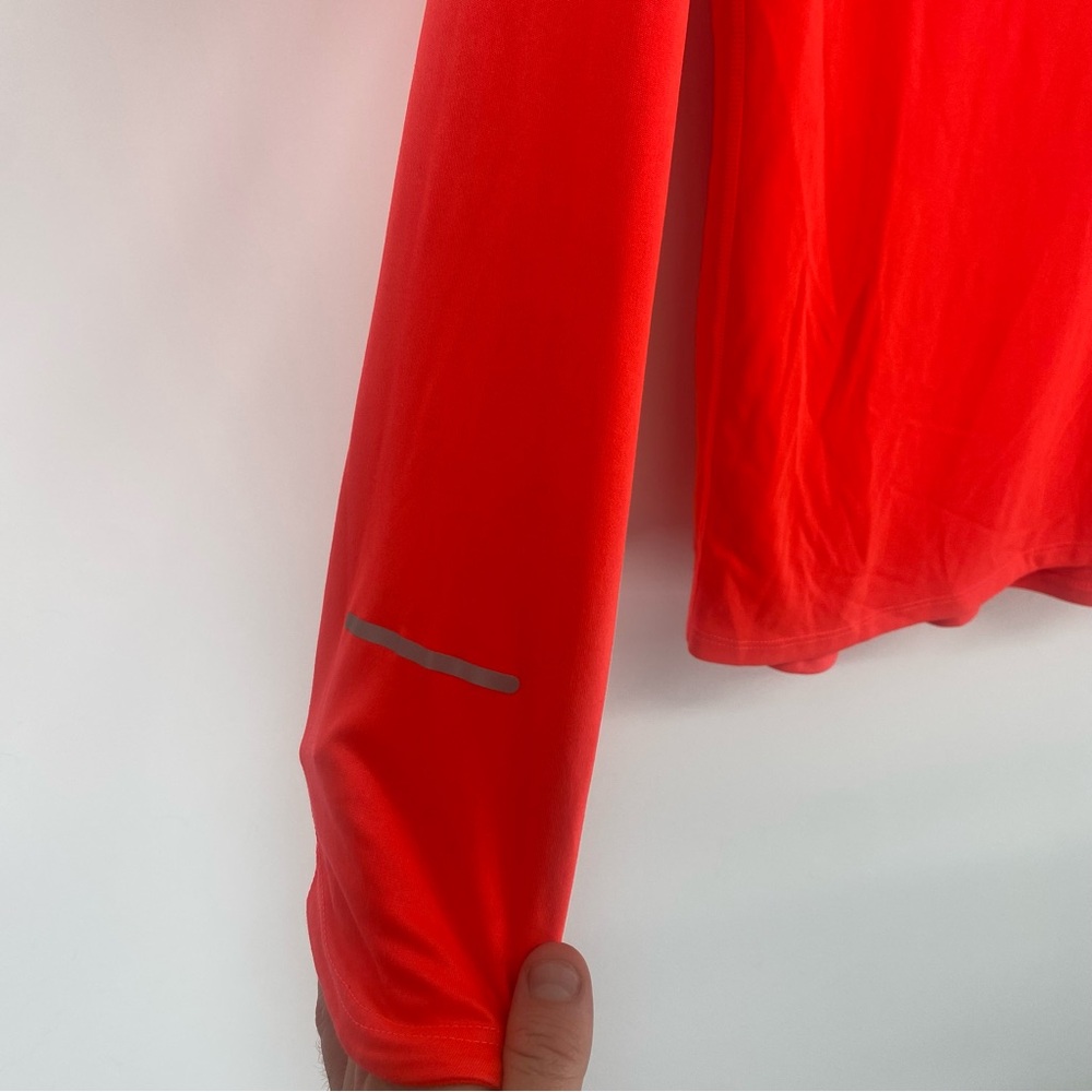 Nike Neon Orange/ Red Dri-Fit Long Sleeve Running Longsleeve Shirt - Picture 3 of 5